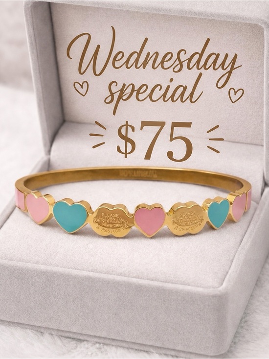 Tiffany & Co. Jewelry - Tiffany & Co Stamped Elegant Gold tone Bracelet with Pink and Blue
